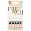 Salon Perfect Modern French Short Black Nail Set, 24 Pieces