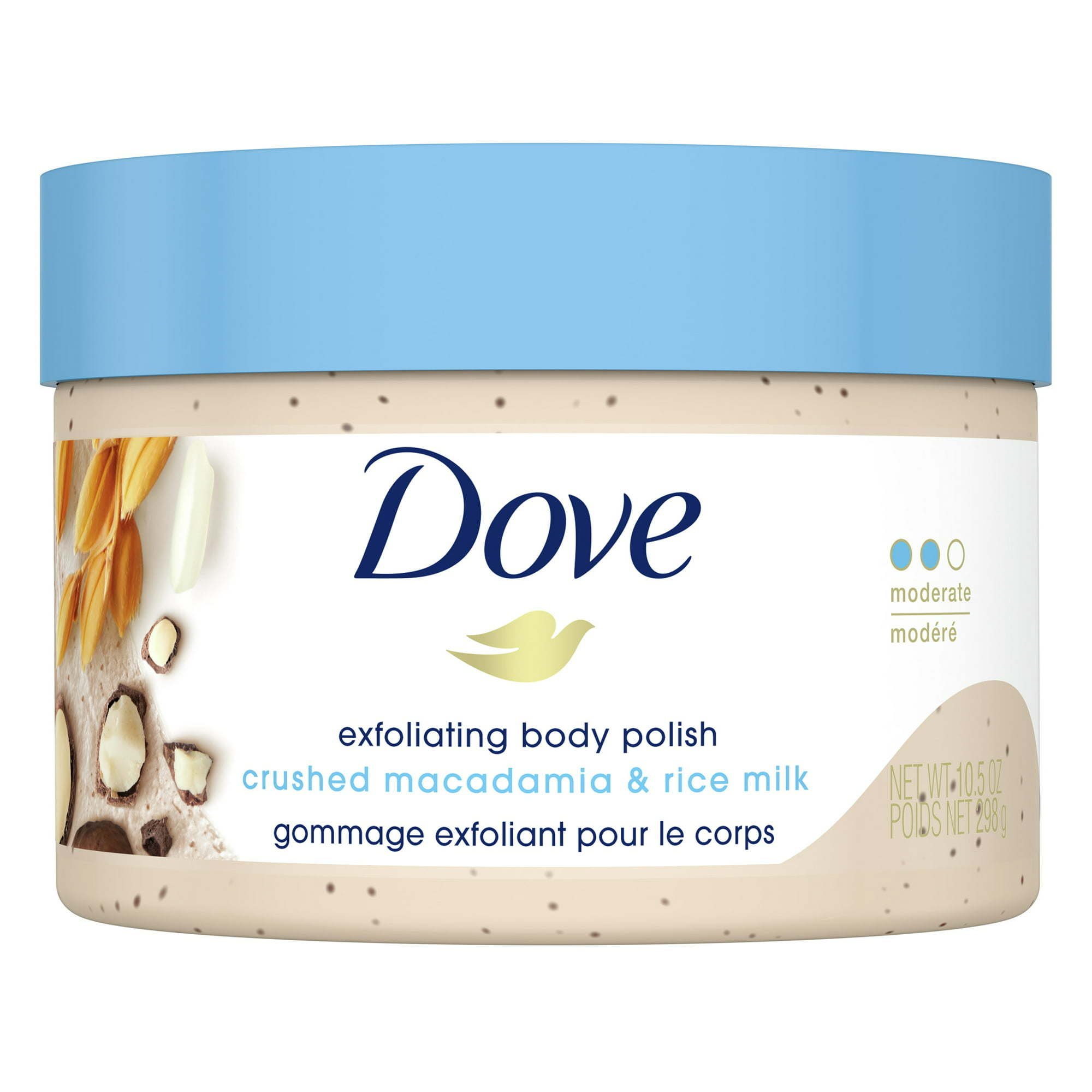Dove Exfoliating Body Polish Scrub Macadamia & Rice Milk Nourishes, 10.5 oz Dove Exfoliating Body Polish Scrub Macadamia & Rice Milk Nourishes, 10.5 oz