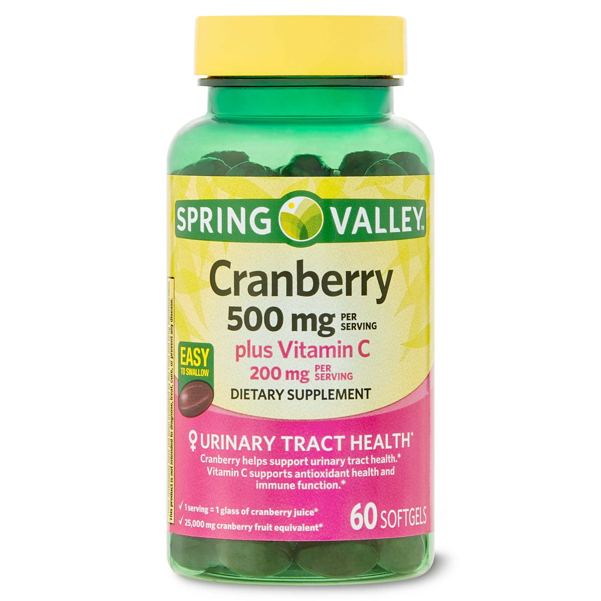 Spring Valley Cranberry Dietary Supplement Softgels; 500 mg; 60 Count Spring Valley Cranberry Dietary Supplement Softgels; 500 mg; 60 Count
